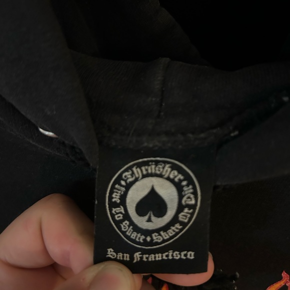 Black Thrasher Hoodie Medium - Picture 2 of 3